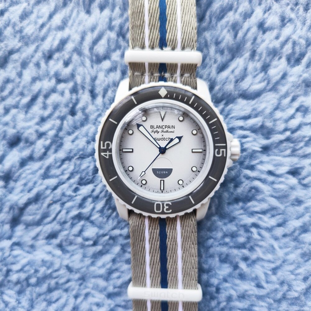 🍩🍩Swatch x Blancpain Fifty Fathoms Antarctic - Picture 2 of 7